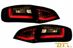 Stopuri LED Litec compatibil cu AUDI A4 B8 Avant 2008-2011 Negru/Fumuriu Semnal Dinamic Secvential