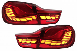 Stopuri OLED compatibil cu BMW Seria 4 F32 F33 F36 M4 F82 F83 2013-2019 Rosu Clar cu Semnal Dinamic Secvential