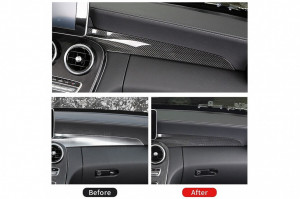 Trim Interior Consola compatibil cu Mercedes-Benz C-Class W205 2014-2018 GLC X253 2015-2018 Carbon Fiber Style LHD - Img 8