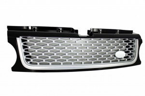 Ansamblu Grila Centrala si Grile Laterale compatibil cu Land Range Rover Sport L320 Facelift (2009-2013) Autobiography Look Negru Argintiu - Img 3