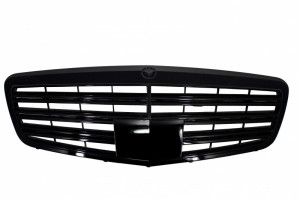 Bara Fata compatibil cu Mercedes S-Class W221 S63 S65 Design 2005-2010 cu Grila Centrala Negru Lucios si Praguri Laterale - Img 4