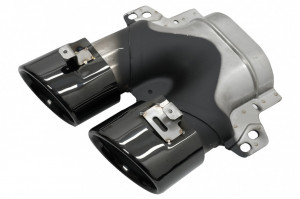 Bara Fata cu Difuzor Spate compatibil cu Mercedes C-Class A205 C205 Coupe Cabriolet 2014-2019 C63 Design Negru Lucios - Img 3