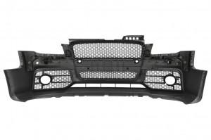 Bara Fata cu Grila Centrala compatibil cu Audi A4 B7 2004-2008 RS4 Look Negru - Img 4