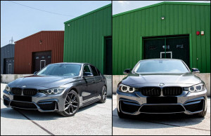 Bara Fata cu Grile Centrale compatibil cu BMW Seria 3 F30 F31 Non LCI & LCI 2011-2018 M4 Design - Img 5