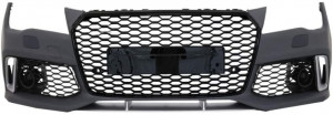 Bara Fata cu Grile compatibil cu Audi A7 4G Facelift 2015-2018 si Difuzor Bara Spate cu Ornamente Evacuare RS7 Design - Img 2