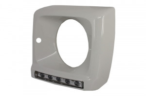 Carcasa faruri Alb cu Lumini de zi dedicate LED DRL compatibil cu Mercedes G-class W463 1989-2012 G65 Design Chrome - Img 4