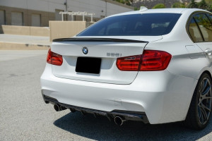 Difuzor Bara Spate Carbon Evacuare Dubla compatibil cu BMW Seria 3 2011> F30 F31 M Perf30formance Sport Design - Img 7