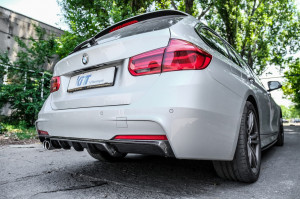 Difuzor Bara Spate Carbon Evacuare Stanga compatibil cu BMW Seria 3 F30 F31 2011-> M Performance Design - Img 8