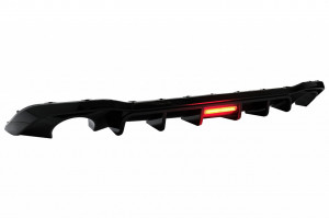 Difuzor Bara Spate compatibil cu VW Golf 8 Hatchback 2020-> Negru Lucios - Img 2