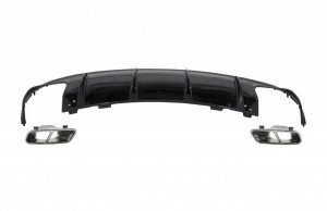 Difuzor Bara Spate cu Ornamente Evacuare compatibil cu Mercedes CLA W117 X117 Shooting Brake 2013-2018 Facelift CLA45 Look