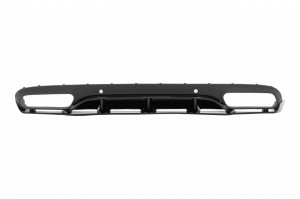 Difuzor Bara Spate cu Ornamente tobe compatibil cu MERCEDES C-Class C205 A205 Coupe Cabriolet 2014-2019 C63 Edition 1 Design Negru Lucios - Img 2