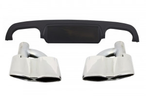 Difuzor Bara Spate cu Tobe Ornamente compatibil cu sistemul de evacuare Mercedes S-Class W221 2005-2013 Facelift S63 S65 Design