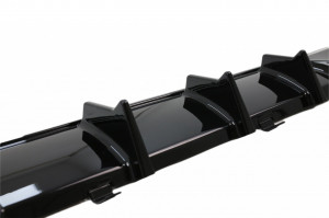 Difuzor Bara Spate Evacuare Dubla compatibil cu BMW Seria 3 G20 G28 Sedan G21 Touring 2019-> M340i M Look Negru Lucios - Img 4