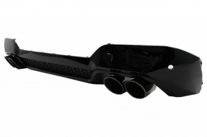 Difuzor Bara Spate Evacuare Dubla cu Ornamente evacuare compatibil cu BMW X3 G01 2018-2020 M Design Negru Lucios - Img 4