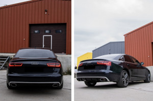 Difuzor Bara Spate si Ornamente Evacuare compatibil cu AUDI A6 C7 4G Limousine Avant (2011-2014) RS6 Design - Img 5