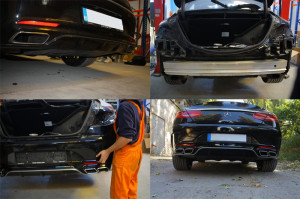 Difuzor Bara Spate si Ornamente Evacuare compatibil cu MERCEDES Benz C217 Coupe S-Class 2014-> S63 A-Design - Img 7