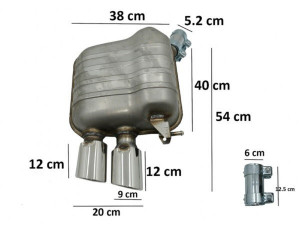 Difuzor Bara Spate si Sistem de evacuare cu Tips-uri compatibil cu Audi Q5 8R 2009-2016 Gri Platinat Crom - Img 5