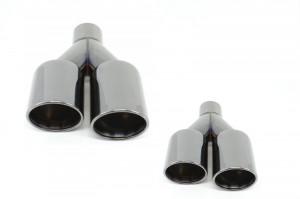 Difuzor de aer cu evacuare dubla compatibil cu BMW Seria 5 F10 F11 2011-2017 cu Ornamente de evacuare Negre - Img 7