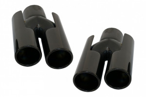 Difuzor de aer cu evacuare dubla Compatibil cu BMW Seria 5 F10 F11 2011-2017 M Design Tobe Ornamente Negru Lucios - Img 5
