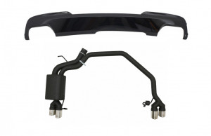 Difuzor Negru Lucios cu Sistem Evacuare compatibil cu BMW Seria 5 F10 2011-2016