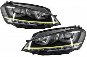 Faruri 3D LED compatibil cu VW Golf 7 VII 2012-2017 R400 Design Semnal LED