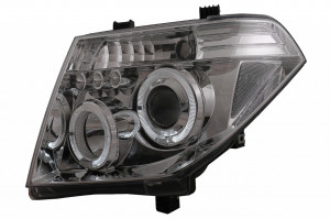Faruri Angel Eyes compatibil cu Nissan Navara D40 2004-2009 Pathfinder R51 2005-2008 Crom - Img 3