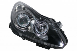 Faruri Angel Eyes compatibil cu OPEL Corsa D 2006-2014 Negru - Img 4
