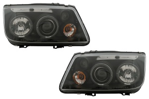 Faruri Angel Eyes compatibil cu VW Bora 1998-2005 Negru