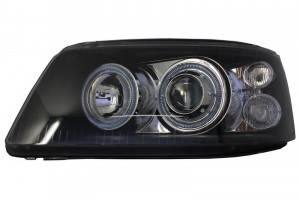 Faruri Angel Eyes compatibil cu VW Transporter T5 (04.2003-08.2009) Negru - Img 3