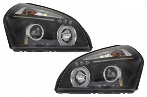Faruri Angel Eyes compatibil Hyundai Tucson 2004-2010 Negre