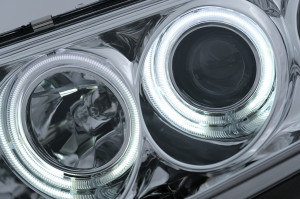 Faruri CCFL Angel Eyes compatibil cu Skoda Fabia 1999-2008 Crom - Img 3