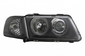Faruri compatibil cu Audi A3 8L 1996-2000 Angel Eyes Negru - Img 4