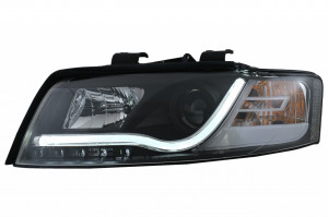 Faruri compatibil cu Audi A4 8E 2000-2004 Lumini de Zi LED DRL Negru - Img 2