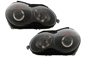 Faruri compatibil cu Mercedes C-Class W203 2000-2004 Facelift Look Negru