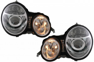 Faruri compatibil cu Mercedes E Class W210 1995-1999 Crom