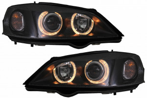 Faruri compatibil cu OPEL Astra G 1997-2004 Angel Eyes Negru
