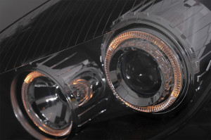 Faruri compatibil cu Opel Astra H 2004-2009 Angel Eyes Negru - Img 4