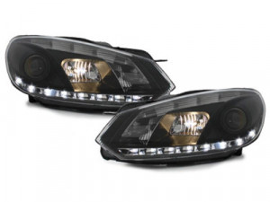 Faruri compatibil cu VW GOLF 6 VI 2008-2012 TRU DRL Negru
