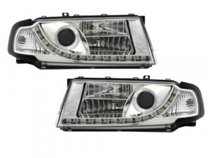 Faruri DAYLIGHT compatibil cu Skoda Octavia I 2000-2010 LED DRL Design Crom - Img 2