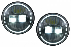 Faruri Full LED CREE Dublu Proiector compatibil cu Jeep Wrangler JK TJ LJ 2007-2014, 2018->