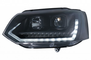 Faruri LED compatibil cu VW Transporter T5 2010-2015 Semnal Dinamic Negre - Img 2