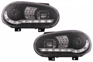 Faruri LED Daylight compatibil cu VW Golf IV 4 Cabriolet Hatchback Variant 1997-2003 Negru