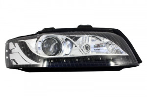 Faruri LED DRL compatibil cu AUDI A4 B6 8E 2001-2004 XENON Negru - Img 2