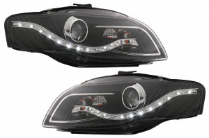 Faruri LED DRL compatibil cu Audi A4 B7 2004-2008 DAYLIGHT Negru