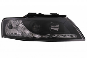 Faruri LED DRL compatibil cu Audi A4 Cabriolet B6 8H7 8HE 2002-2006 Negru - Img 2