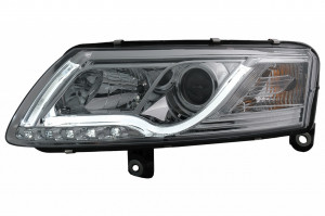 Faruri LED DRL compatibil cu Audi A6 C6 4F 2004-2007 Crom - Img 2