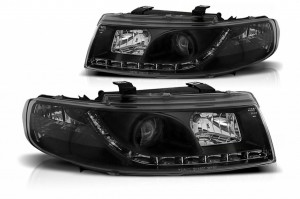 Faruri LED DRL compatibil cu Seat Leon 1999-2004, Toledo 1999- 2004 Negru