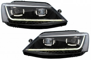 Faruri LED DRL compatibil cu VW Jetta Mk6 VI 2011-2017 Semnal Dinamic Secvential Xenon Matrix Design - Img 3
