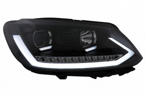 Faruri LED DRL cu Semnal Dinamic Secvential compatibil cu VW Touran I Facelift 1T1 1T2 (2010-2015) Negru - Img 2