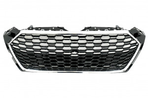 Grila Centrala compatibil cu Audi A5 F5 2017-2019 RS Design Negru Crom - Img 3